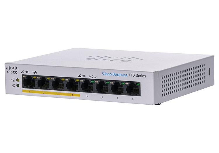 8-Port Gigabit Ethernet PoE Unmanaged Switch CISCO CBS110-8PP-D-EU